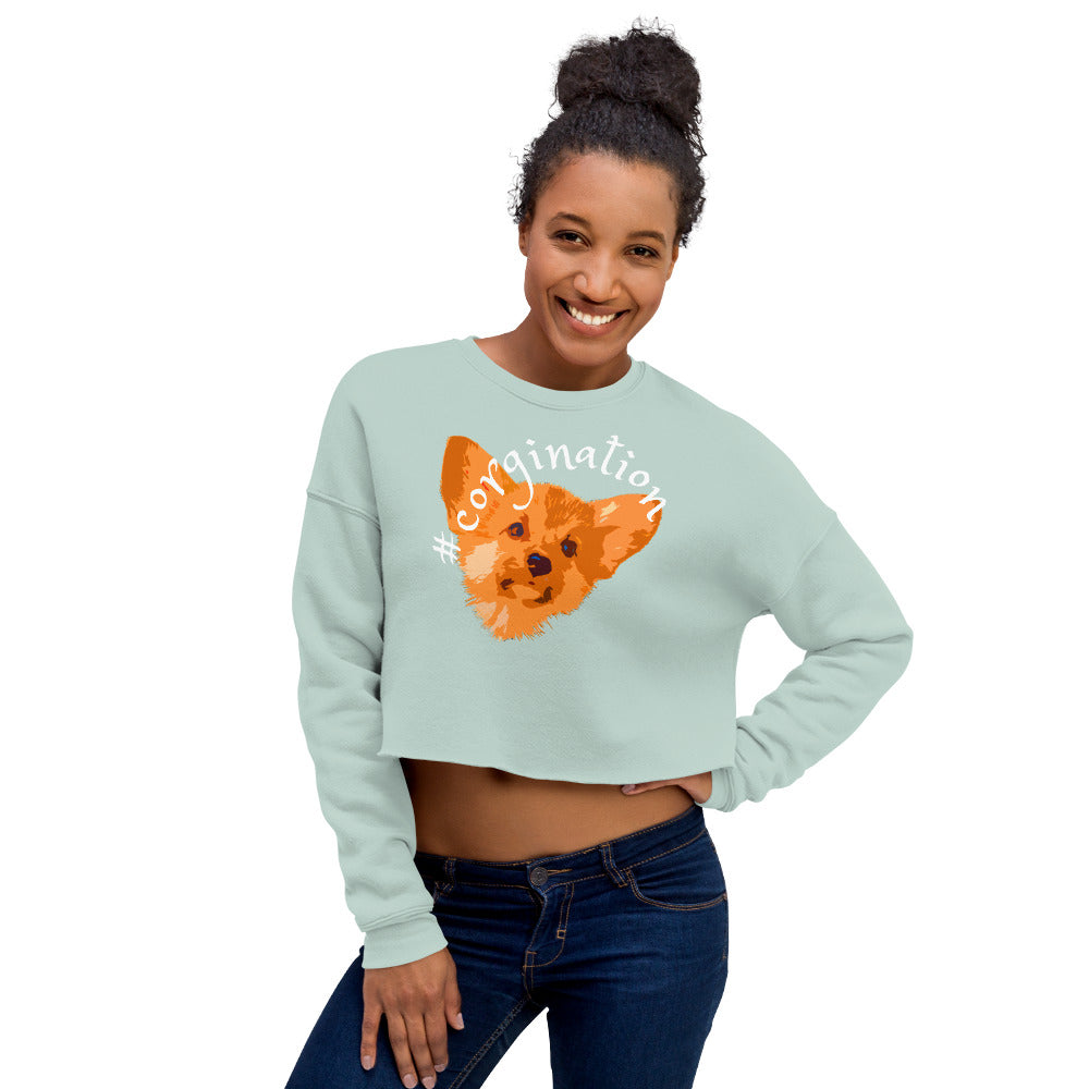Gift for dog lovers. #corgination cropped sweatshirt for girls. Streetwear for women WickedYo.